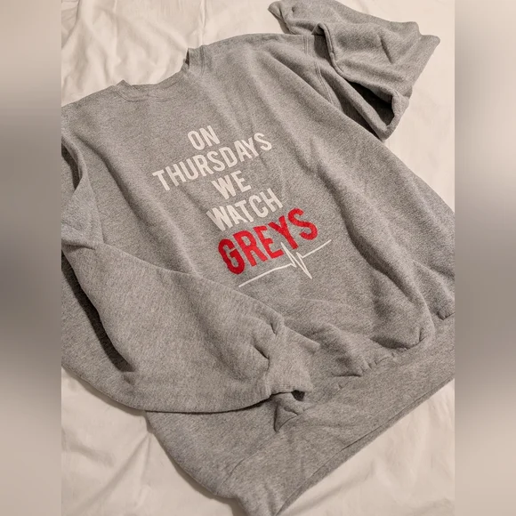 On Thursdays We Watch Greys - Greys Anatomy Crewneck Pullover Sweatshirt - Picture 2 of 4